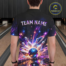 Load image into Gallery viewer, Galaxy Bowling Jersey for Men Bowling League Polo &amp; 1/4 Zip Custom Bowling Team Shirts HNT228