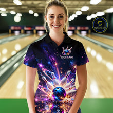 Load image into Gallery viewer, Galaxy Bowling Jersey for Women Bowling League Polo &amp; 1/4 Zip Custom Bowling Team Shirts HNT228