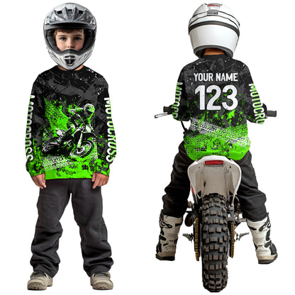 Green Youth MX Motocross Jersey Custom Racing Motocycle Shirts Men Women Kid UPF30+ DNT42