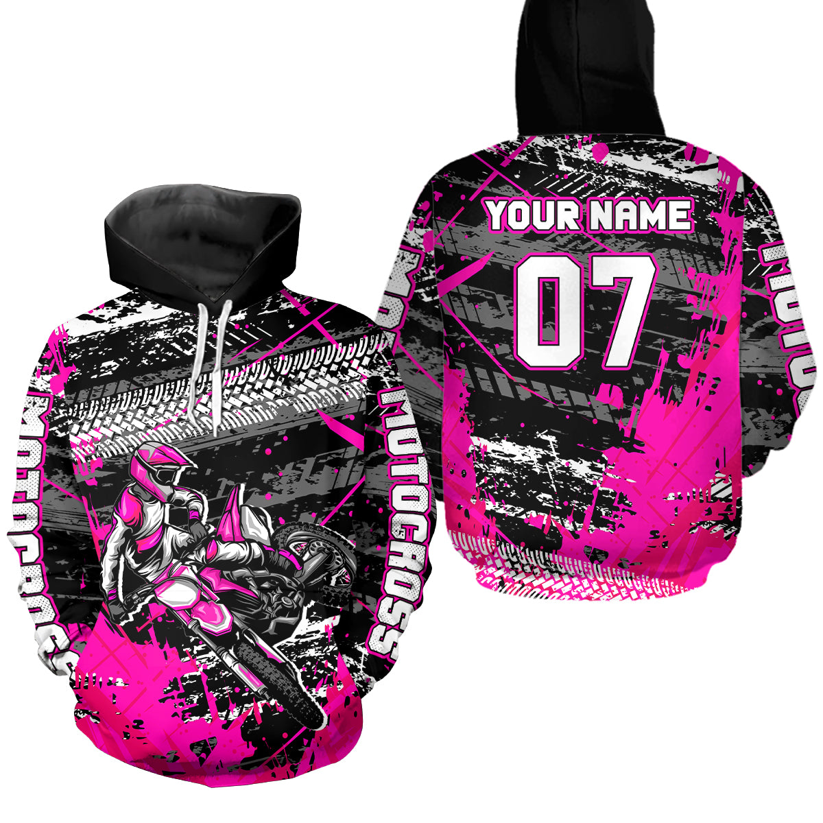 Custom Pink Racing Motocross Hoodie for Kid Men Women Dirt Bike Motorcycle Hoodie HOT40