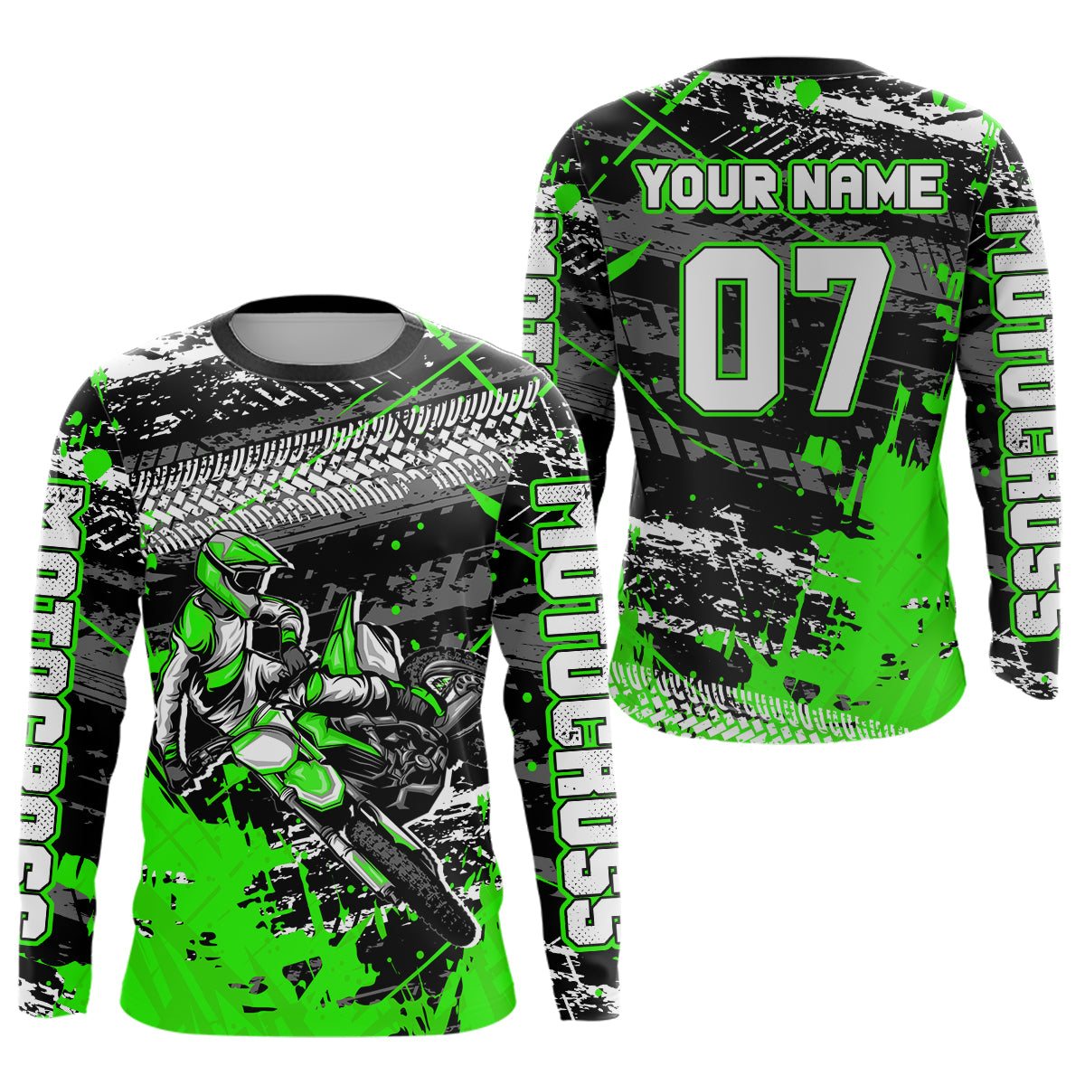 Green Motocross Jersey Racing for Kid Men Women Custom Dirt Bike Shirts UPF30+ DNT45