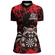 Load image into Gallery viewer, Custom Red Raccoon Funny Dart Shirt Dart Team Jersey for Women Dartboard Polo &amp; 1/4 Zip Shirts NNT170