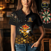 Load image into Gallery viewer, Custom Funny Queen Bee Dart Shirt Dart Team Jersey for Women Dartboard Polo &amp; 1/4 Zip Shirts NNT165