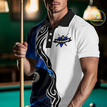 Load image into Gallery viewer, Custom Blue Flame 8 Ball Billiard Shirts for Men Billiard Team Shirts Billiard League Polo &amp; 1/4 Zipper NNT88