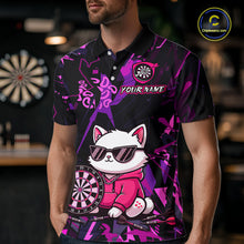 Load image into Gallery viewer, Custom Funny Cat Dart Shirts For Men Dart Board Gifts Darts Team Jerseys Dart League NNT153