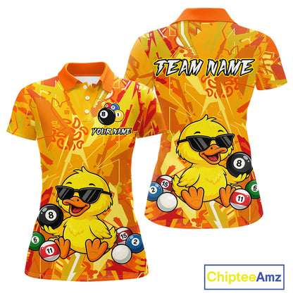 Custom Yellow Duck Funny 8 Ball Pool Shirts Billiard Shirt for Women Billiard Team Jersey League NNT174