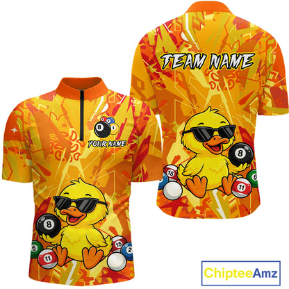 Custom Yellow Duck Funny 8 Ball Pool Shirts Billiard Shirt for Men Billiard Team Jersey League NNT174