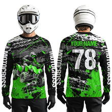 Load image into Gallery viewer, Custom Green ATV Motocross Shirts Kid Adult Motocross Off-Road Quad Bike Shirt UPF30+ DNT62