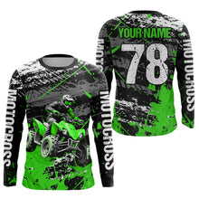 Load image into Gallery viewer, Custom Green ATV Motocross Shirts Kid Adult Motocross Off-Road Quad Bike Shirt UPF30+ DNT62