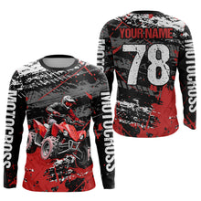 Load image into Gallery viewer, Custom Red ATV Motocross Shirts Kid Adult Motocross Off-Road Quad Bike Shirt UPF30+ DNT62