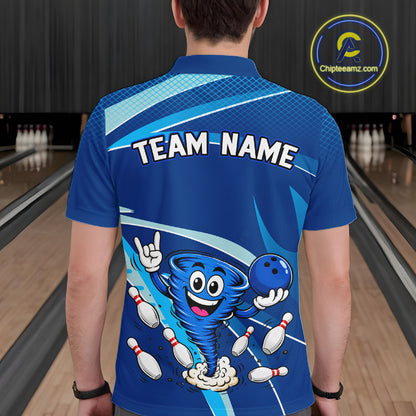 Custom Funny Tornado Bowling Jersey for Men Bowling Team Shirts Bowling League Polo & 1/4 Zip HNT488