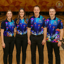 Load image into Gallery viewer, Custom Jellyfish Bowling Jersey for Men Ocean Theme Bowling Team Shirt Bowling League HNT272