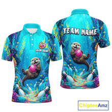Load image into Gallery viewer, Custom Ocean Funny Otte Bowling Jersey for Men Funny Bowling Team Shirts Bowling Uniform HNT273