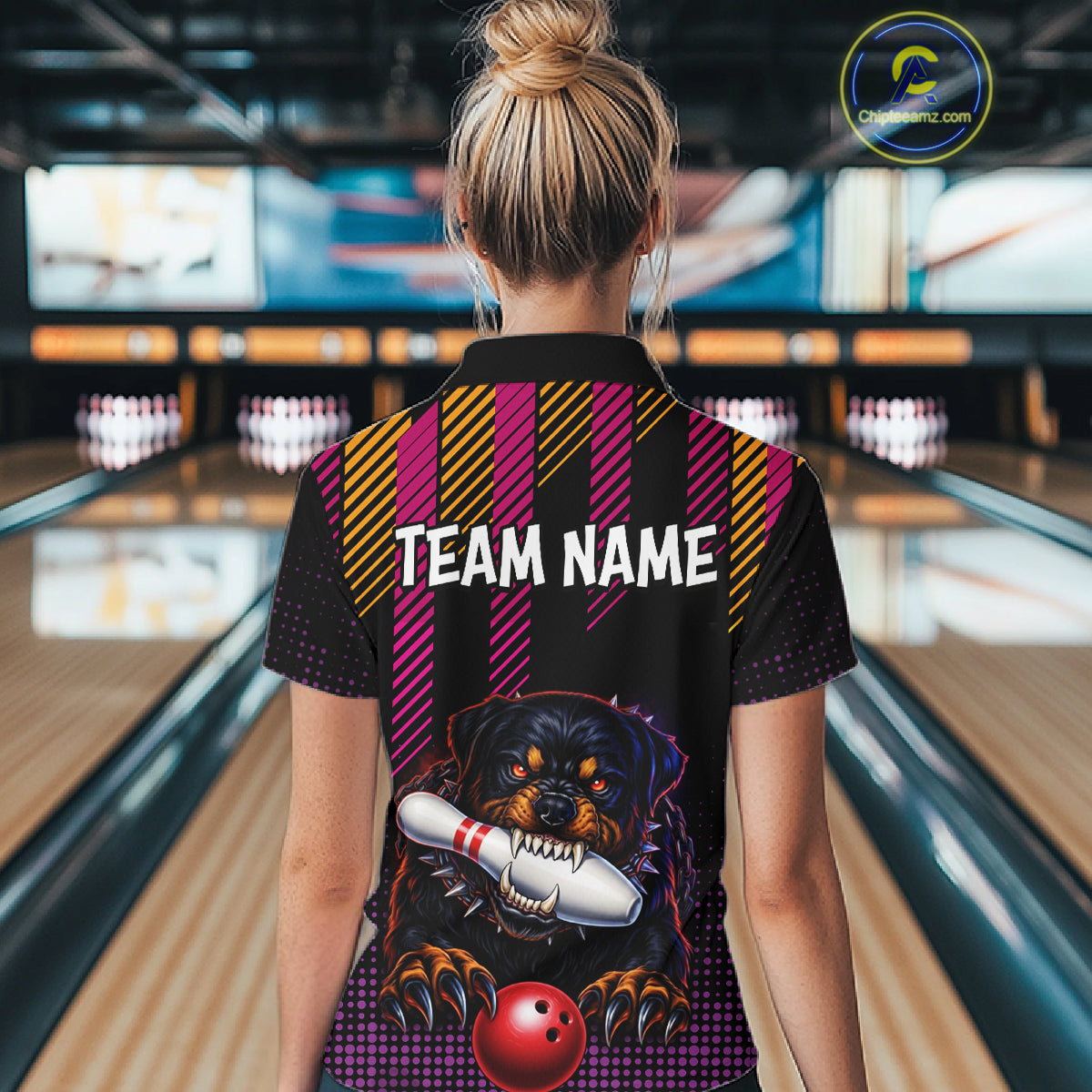 Custom Funny French Bulldog Bowling Jersey for Women Bowling Team Shirts Polo & 1/4 Zip HNT185
