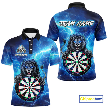 Custom Thunder Lion Dart Shirt Dart Team Jersey for Men Dartboard Polo & 1/4 Zip Shirts NNT169