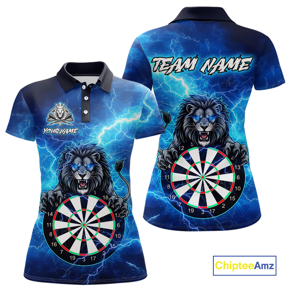 Custom Thunder Lion Dart Shirt Dart Team Jersey for Women Dartboard Polo & 1/4 Zip Shirts NNT169