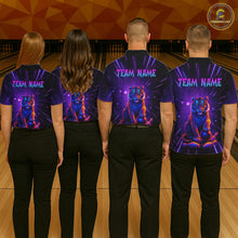 Load image into Gallery viewer, Custom Neon Tiger Bowling Jersey for Women Bowling Team Shirts Bowling League Polo &amp; 1/4 Zip HNT154