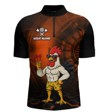 Load image into Gallery viewer, Custom Orange Funny Chicken Darts Shirt for Men Darts Team Jerseys Polo &amp; 1/4 Zip Dart League NNT131