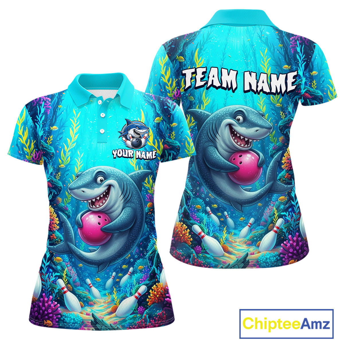 Custom Ocean Funny Otte Bowling Jersey for Women Funny Bowling Team Shirts Bowling Uniform HNT300