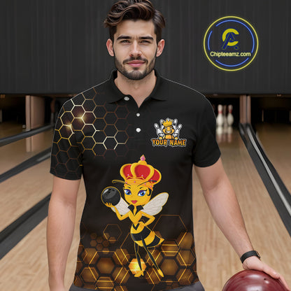 Custom Funny Bee Bowling Bowling Jersey for Men Bowling Team Shirts Polo & 1/4 Zip HNT195