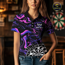 Load image into Gallery viewer, Pink-Purple Pattern Aim Shoot Swear Repeat Darts Team Jerseys Dart Shirts For Women NNT168