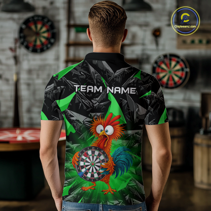 Custom Funny Green Chicken Dart Shirts For Men Dart Board Gifts Darts Team Jerseys Dart League NNT152
