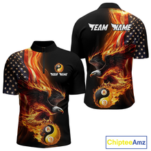 Load image into Gallery viewer, Custom US Eagle 8 9 Ball Billiard Yin Yang Shirts for Men Billiard Team Shirts Billiard League Polo &amp; 1/4 Zip NNT90