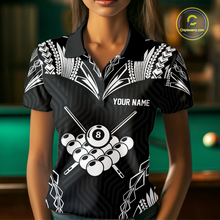 Load image into Gallery viewer, Custom 8 Ball Tribal Pattern Billiard Shirts for Women Billiard Team Shirts Billiard League Polo &amp; 1/4 Zip NNT95
