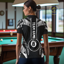 Load image into Gallery viewer, Custom 8 Ball Tribal Pattern Billiard Shirts for Women Billiard Team Shirts Billiard League Polo &amp; 1/4 Zip NNT95