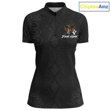 Load image into Gallery viewer, Custom Black Cobra Snake Bowling Jersey for Women Bowling Team Shirts Bowling League HNT309