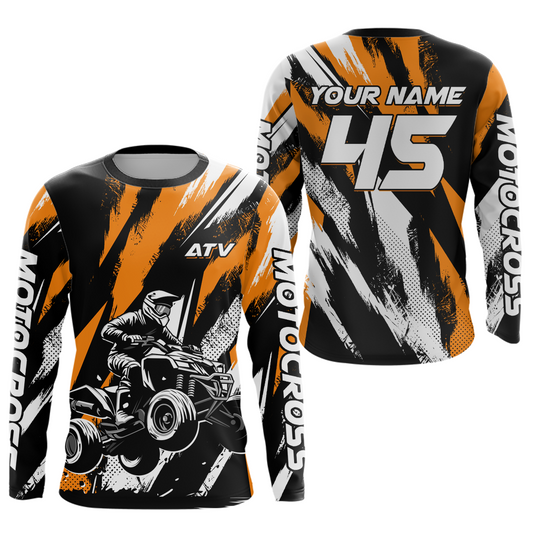 Orange ATV Motocross Shirts Kid Men Women Custom Quad Bike Off-Road Shirt UPF30+ DNT60