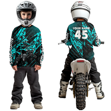 Load image into Gallery viewer, Custom Turquoise ATV Motocross Shirts Kid Men Women Off-Road Quad Bike Shirt UPF30+ DNT61