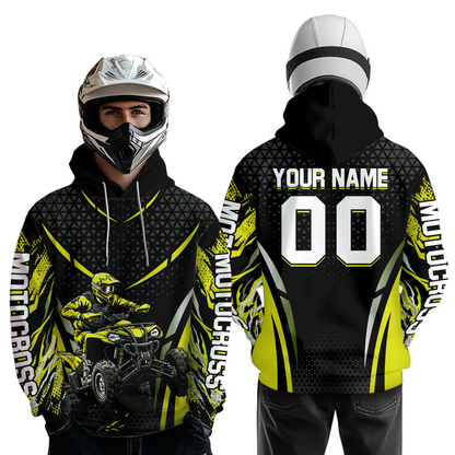 Personalized Yellow ATV Motocross Hoodie Jersey Off-Road Hoodie Shirt for Kid Men Women HOT41