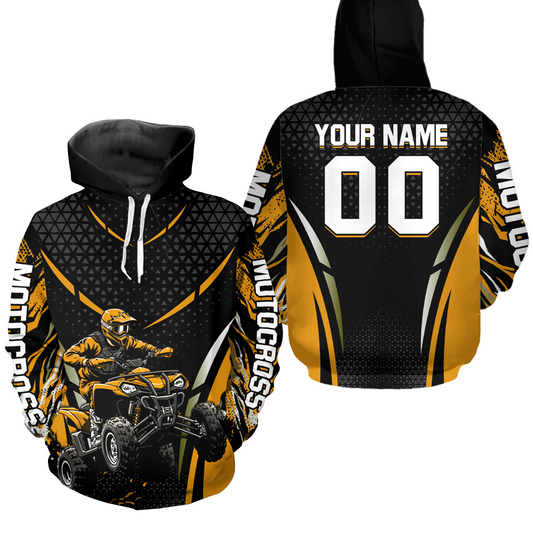 Personalized Orange ATV Motocross Hoodie Jersey Off-Road Hoodie Shirt for Kid Men Women HOT41