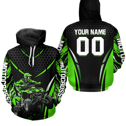 Personalized Green ATV Motocross Hoodie Jersey Off-Road Hoodie Shirt for Kid Men Women HOT41