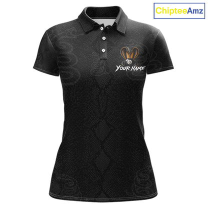 Custom Black Cobra Snake 8 Ball Billiard Shirt for Women Billiard Team Jersey Billiard League NNT188