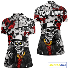 Load image into Gallery viewer, Two graphic t-shirts with a skeleton design and 'Team Name' text, featuring the brand 'Chiptee Amz'.