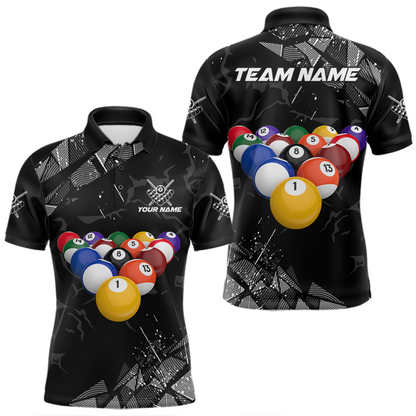 Custom Balls Billiard Shirts for Men Billiard League Billiard Team Shirts Polo & 1/4 Zip NNT104
