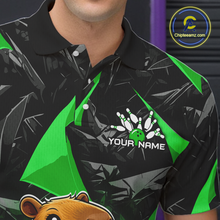 Load image into Gallery viewer, Custom Green Capybara Bowling Jersey for Men Bowling Team Shirts Bowling Polo &amp; 1/4 Zip HNT255