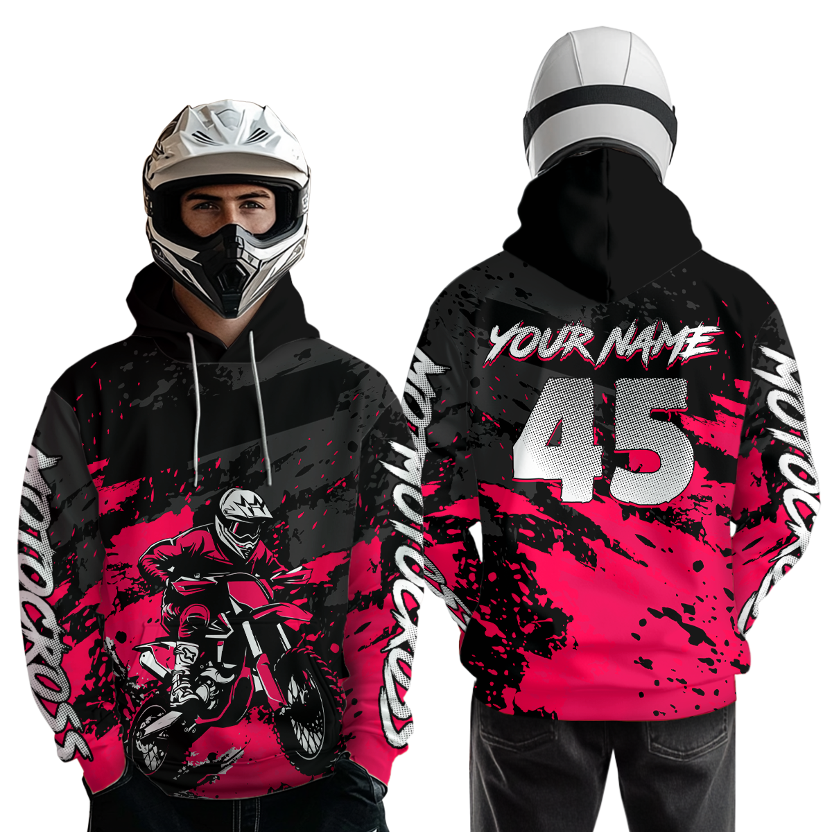 Custom Pink Youth Motocross Hoodie Jersey Kid Men Women Dirt Bike Motorcycle Hoodie HOT35