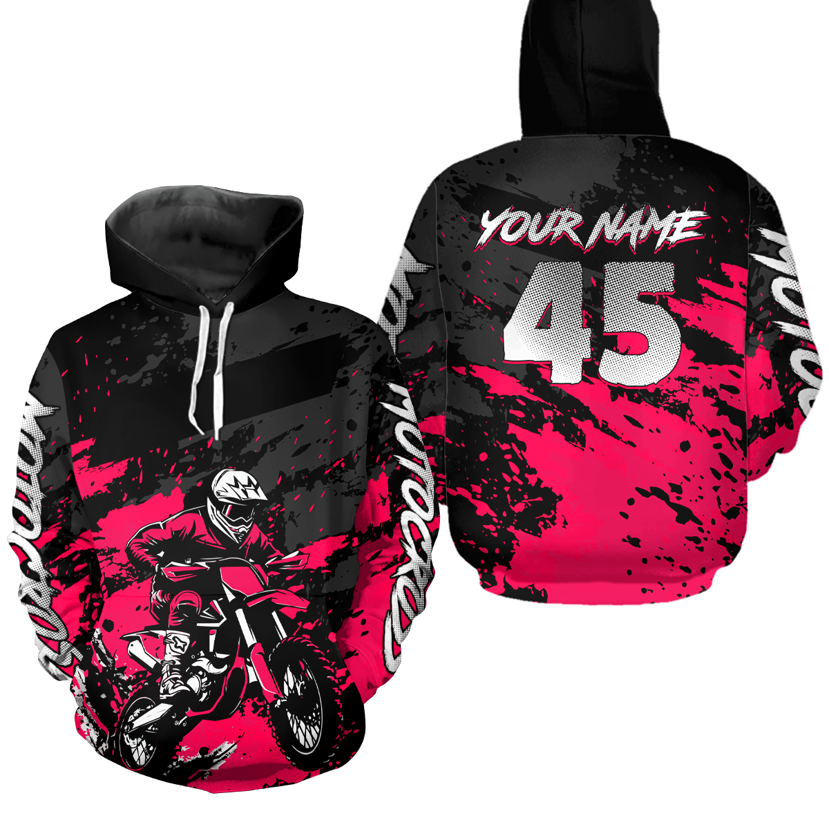 Custom Pink Youth Motocross Hoodie Jersey Kid Men Women Dirt Bike Motorcycle Hoodie HOT35