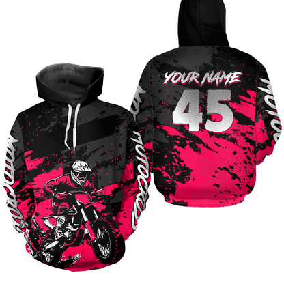 Custom Pink Youth Motocross Hoodie Jersey Kid Men Women Dirt Bike Motorcycle Hoodie HOT35