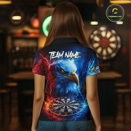 Custom Lightning Thunder Eagle Dart Shirts for Women Darts Team Jerseys Polo & 1/4 Zip NNT137