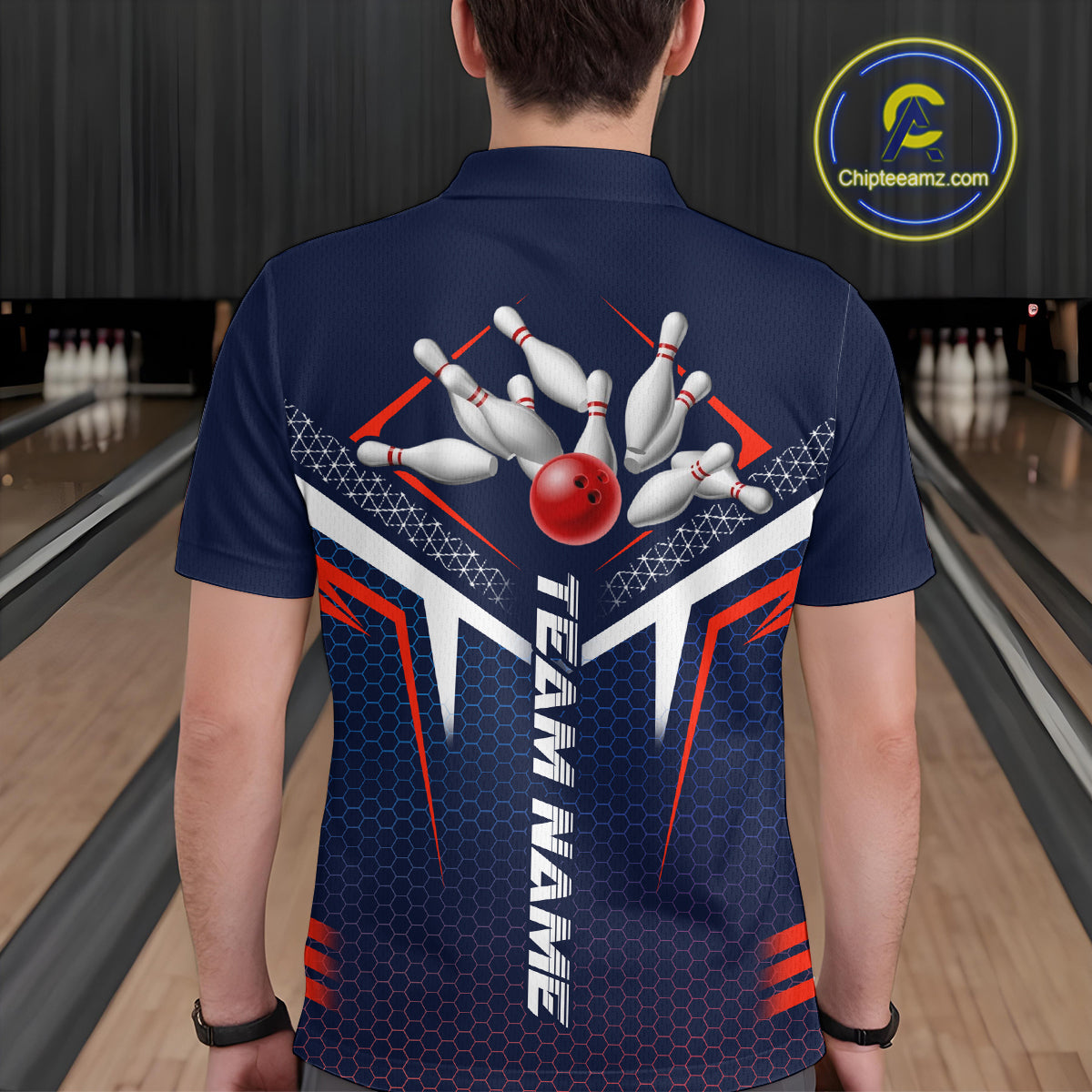 Custom Bowling Jersey for Men Bowling Team Shirts Bowling League Uniform Polo & 1/4 Zip HNT171