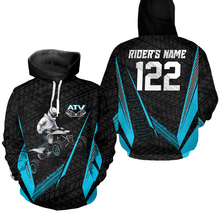 Load image into Gallery viewer, Turquoise Atv Motocross Hoodie For Adult&amp;Kid Upf30+ Pink Quad Bike Shirt Off-Road Atv Mx Racing NHN013