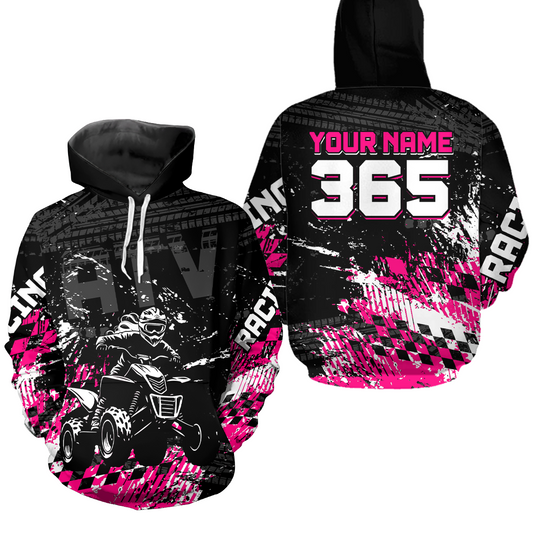 Custom Pink Girls ATV Motocross Hoodie Racing Shirts Off-Road Quad Bike Hoodies For Kid Youth Women NHN004