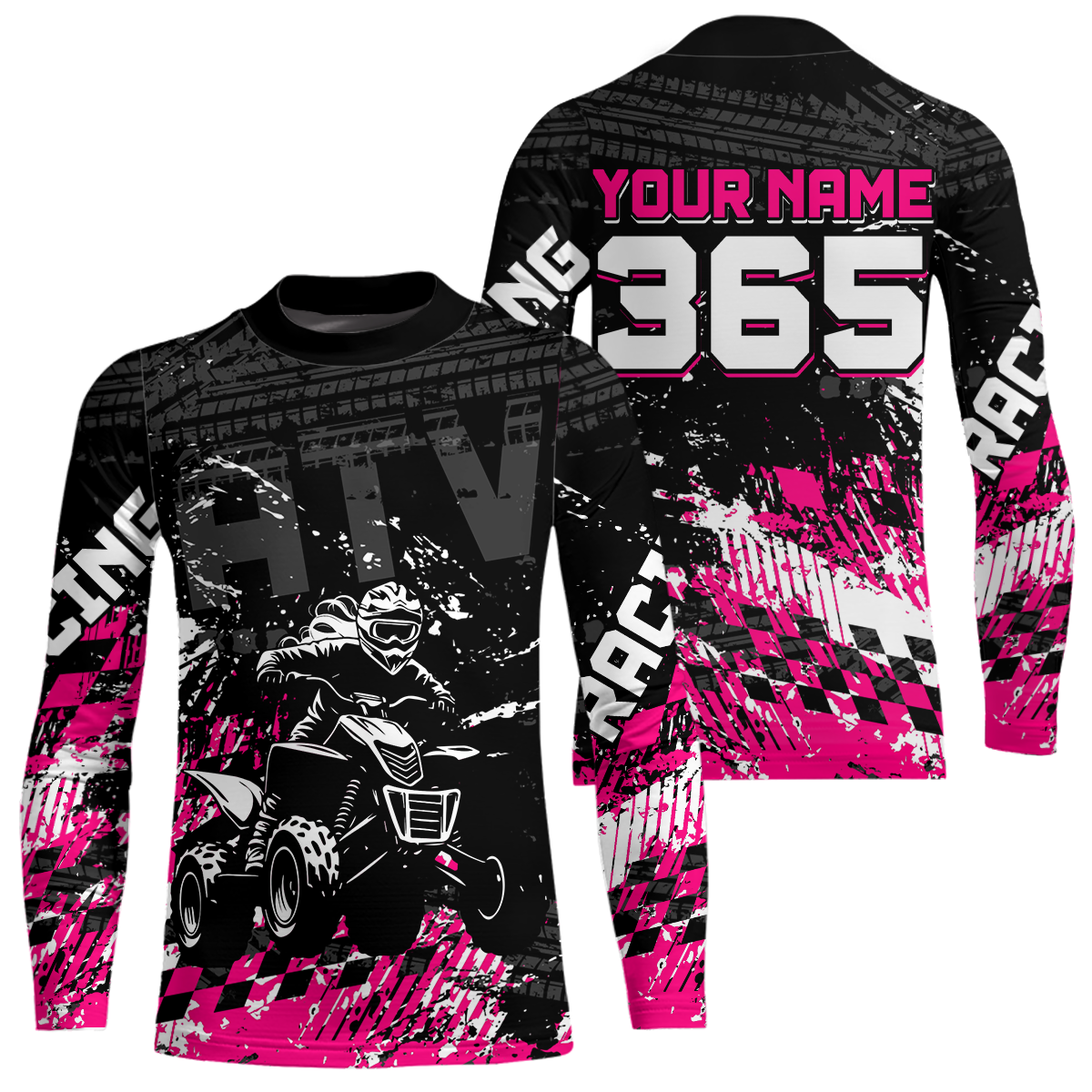 Custom Pink ATV Motocross Jersey Girls Dirt Bike Racing Shirts UPF30+ Off-Road Quad Jersey For Women Kids Youth NHN004
