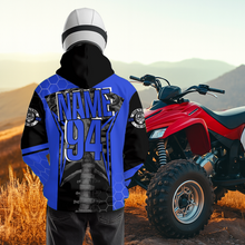 Load image into Gallery viewer, Personalized Blue Atv Racing Hoodie Custom Name &amp; Number Quad Bike Rider Motocross Shirt For Men Women  NHN002