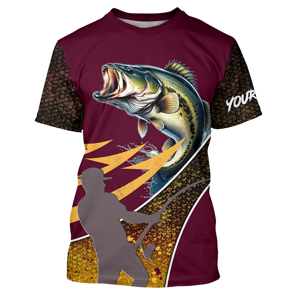 Bass Fishing Hook Jerseys Fisherman Performance Custom Name Fishing UV Shirts TTN04