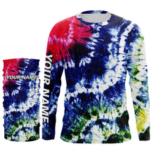 Load image into Gallery viewer, Colorful Wave Tie-Dye Pattern, Performance Long sleeve UV Protection Fishing Shirt, Gift For Fisherman TTN125